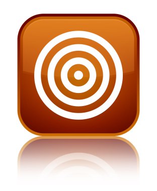 Hedef simgesi parlak kahverengi kare düğme