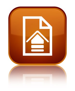 Belge simgesi parlak kahverengi kare düğmesini upload