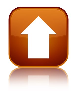 Ok simgesi parlak kahverengi kare düğmesini upload