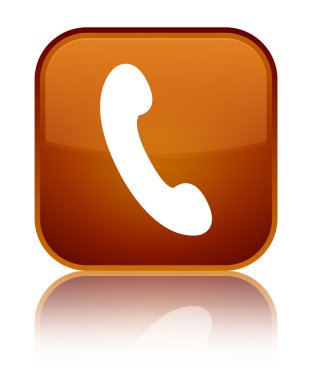 Telefon kutsal kişilerin resmi parlak kahverengi kare düğme