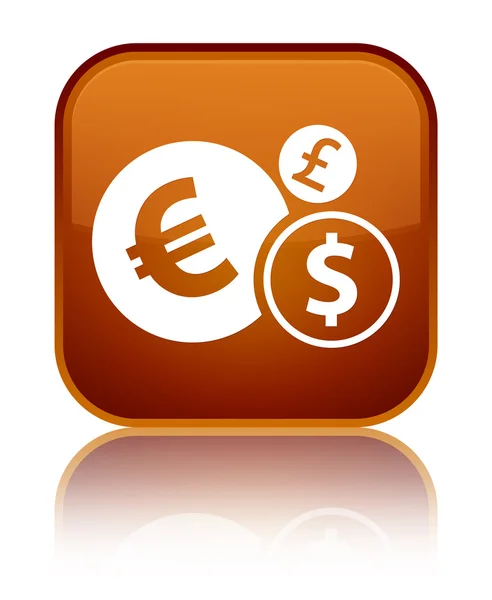 Finances icon shiny brown square button — Stock Photo, Image