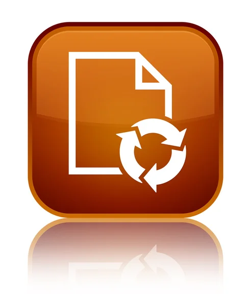 Document process icon shiny brown square button — Stock Photo, Image