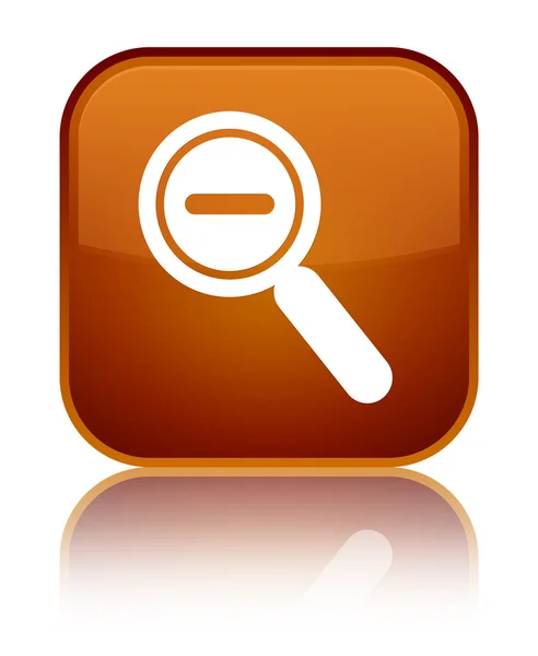 Zoom out icon shiny brown square button — Stock Photo, Image