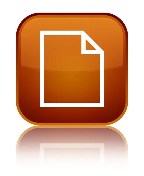 Icono de página en blanco brillante botón cuadrado marrón — Foto de Stock