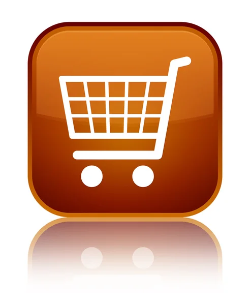 E-Commerce-Symbol glänzende braune quadratische Taste — Stockfoto