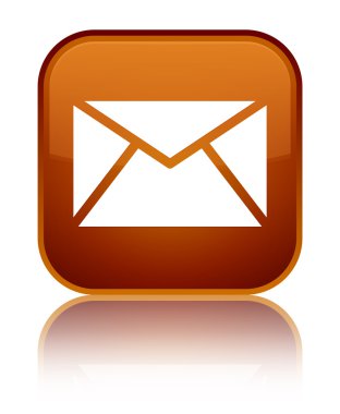 E-posta kutsal kişilerin resmi parlak kahverengi kare düğme