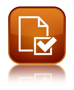 Denetim listesi kutsal kişilerin resmi parlak kahverengi kare düğme