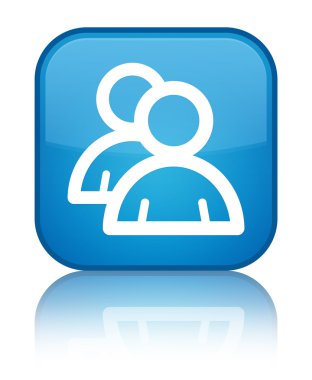 Grup simgesi parlak mavi mavi kare düğme