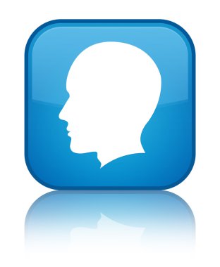 Kafa (erkek yüz) kutsal kişilerin resmi parlak mavi mavi kare düğme