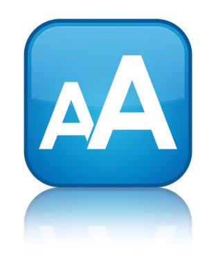 Yazı tipi boyutu kutsal kişilerin resmi parlak mavi mavi kare düğme