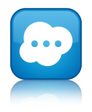 Beyin kutsal kişilerin resmi parlak mavi mavi kare düğme