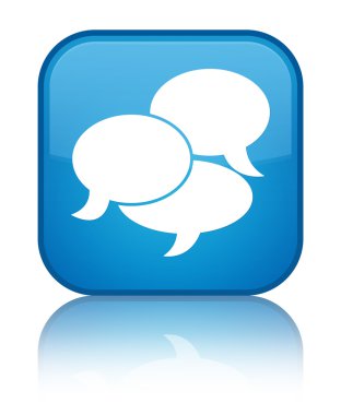 Yorum kutsal kişilerin resmi parlak mavi mavi kare düğme