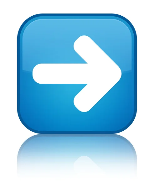 Next arrow icon shiny cyan blue square button — Stock Photo, Image