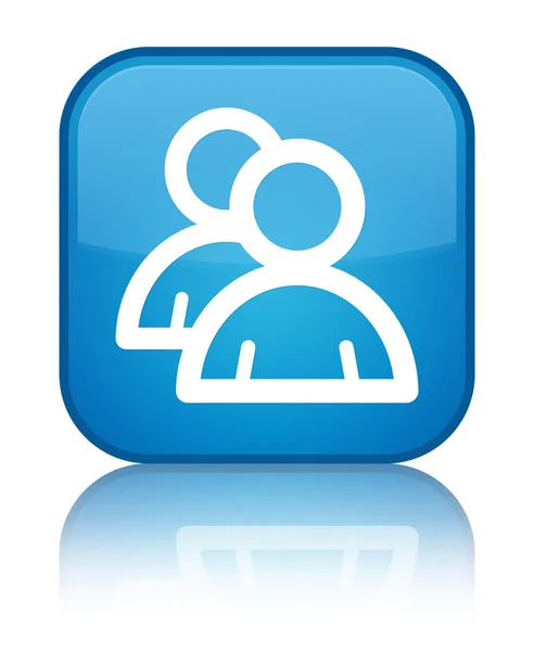 Groep pictogram glanzende cyaan blauw vierkante knop — Stockfoto