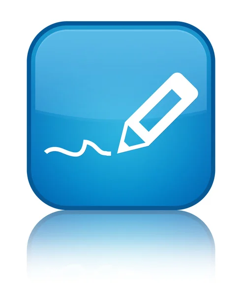 Zarejestruj się ikony błyszczący cyjan niebieski przycisk kwadratowy — Zdjęcie stockowe