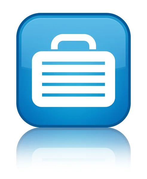 Saco ícone ciano brilhante botão quadrado azul — Fotografia de Stock