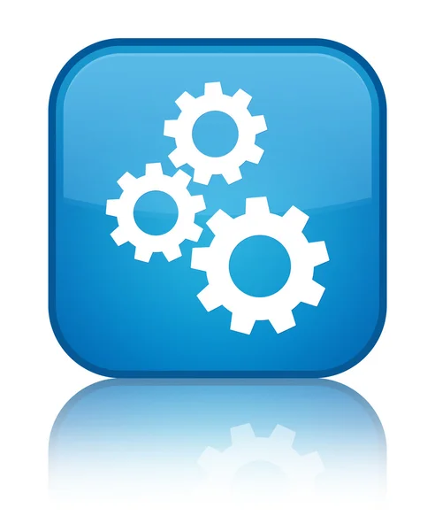 Zařízení ikonu lesklé azurová modrá čtvercové tlačítko — Stock fotografie