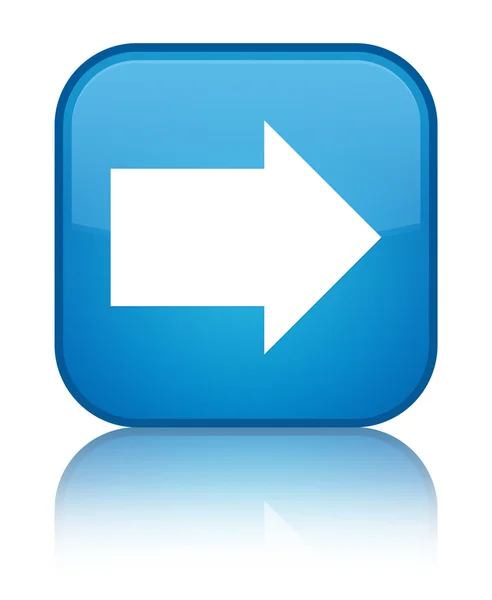 Next arrow icon shiny cyan blue square button — Stock Photo, Image
