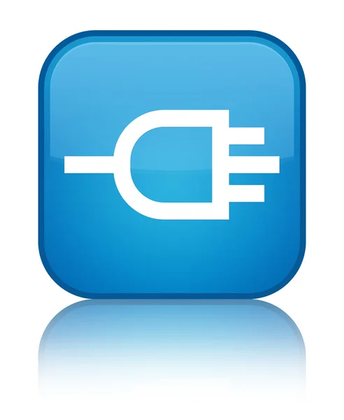 Connect icon glänzend cyanblau quadratischer Knopf — Stockfoto