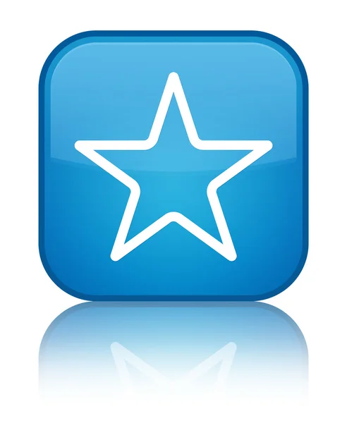Gwiazda ikona błyszczący cyjan niebieski przycisk kwadratowy — Zdjęcie stockowe