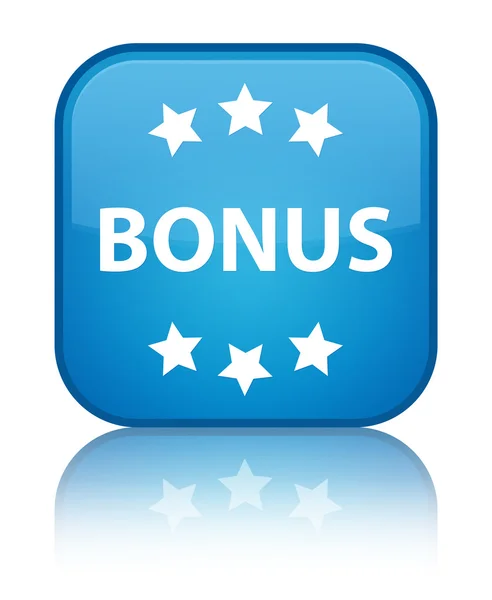 Bonus (stars) icon shiny cyan blue square button — Stock Photo, Image