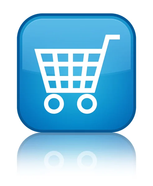 Ecommerce icon shiny cyan blue square button — Stock Photo, Image