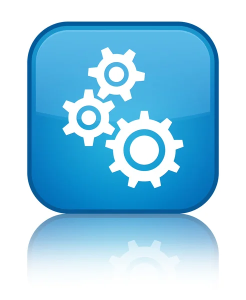Redskap ikonen glänsande cyan blå fyrkantiga knappen — Stockfoto
