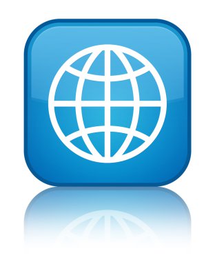 Dünya kutsal kişilerin resmi parlak mavi mavi kare düğme