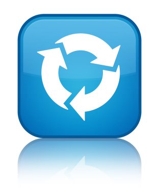 Yenile simgesi parlak mavi mavi kare düğmesi