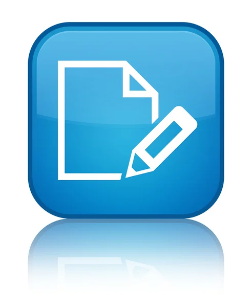 Modifier l'icône du document bleu cyan brillant bouton carré — Photo