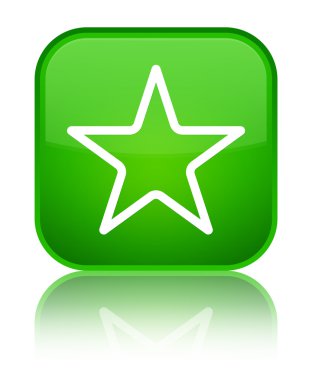 Yıldız simgesi parlak yeşil kare düğme