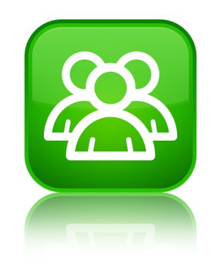 Grup simgesi parlak yeşil kare düğme