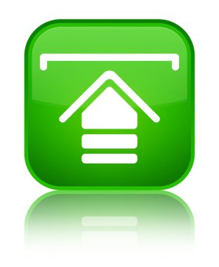 Kutsal kişilerin resmi parlak yeşil kare düğme upload