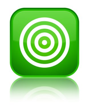 Hedef simgesi parlak yeşil kare düğme