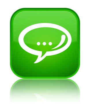 Sohbet simgesi parlak yeşil kare düğme