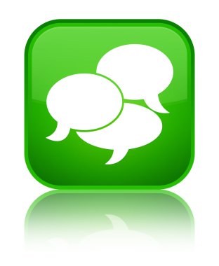 Yorum kutsal kişilerin resmi parlak yeşil kare düğme