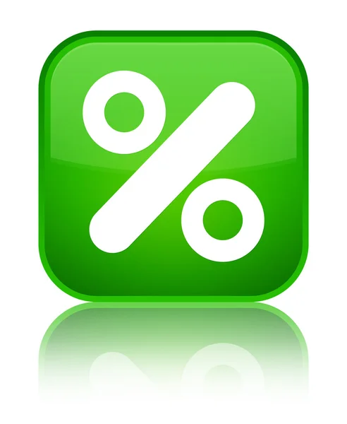Icona sconto pulsante quadrato verde lucido — Foto Stock