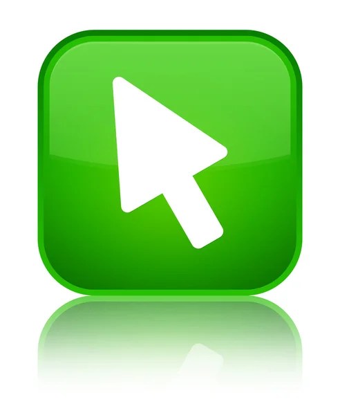 Icona del cursore pulsante quadrato verde lucido — Foto Stock