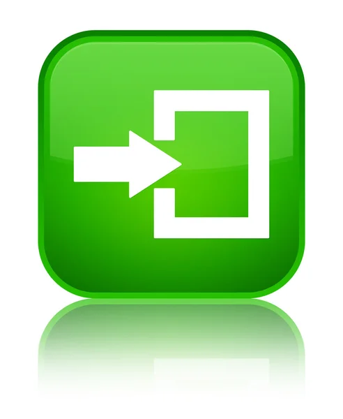 Login icon shiny green square button — Stock Photo, Image