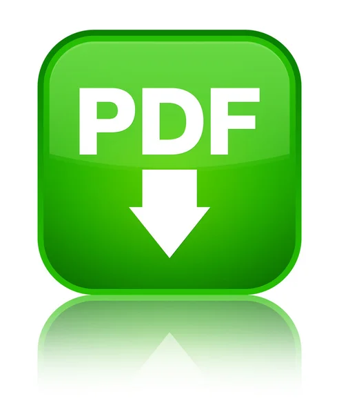 PDF download icon shiny green square button — Stock Photo, Image