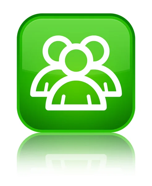 Gruppo icona lucido pulsante quadrato verde — Foto Stock