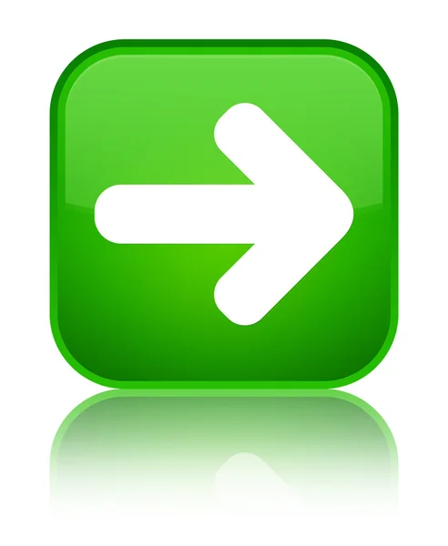 Siguiente icono de flecha brillante botón cuadrado verde — Foto de Stock