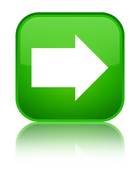 Следующая иконка со стрелкой блестит зеленой квадратной кнопкой — стоковое фото