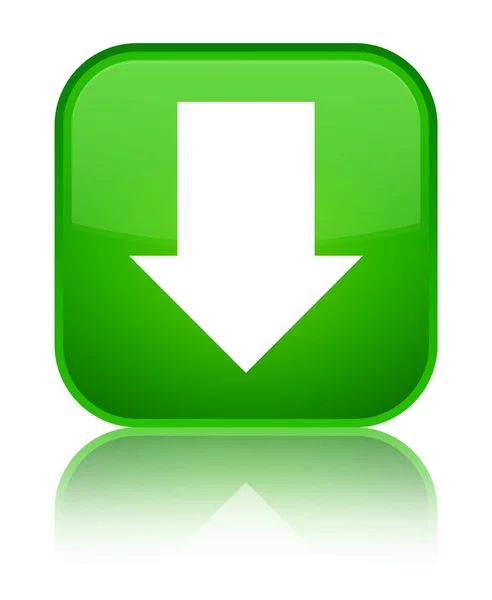 Download arrow icon shiny green square button — Stock Photo, Image
