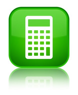 Hesap makinesi simge parlak yeşil kare düğme