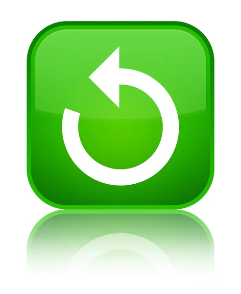 Pfeil-Symbol aktualisieren glänzende grüne quadratische Taste — Stockfoto