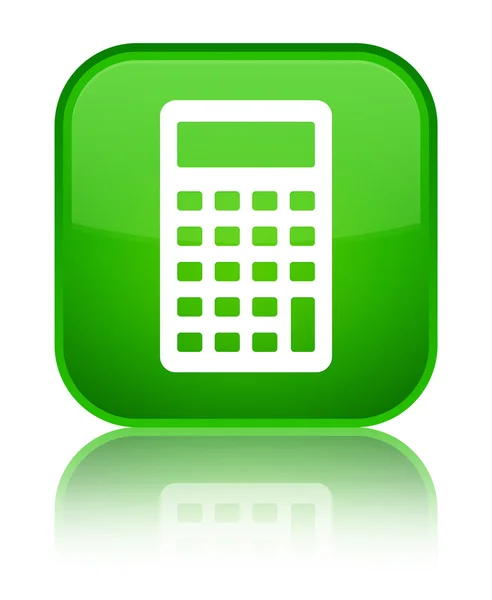 Rekenmachine glanzende groene vierkante knoop van het pictogram — Stockfoto