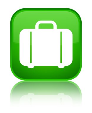 Çanta kutsal kişilerin resmi parlak yeşil kare düğme