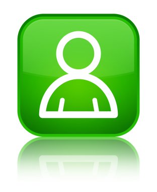 Üye kutsal kişilerin resmi parlak yeşil kare düğme