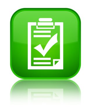 Denetim listesi kutsal kişilerin resmi parlak yeşil kare düğme